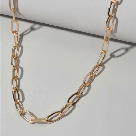 Woman’s Gold Paper Clip Chain Necklace - Picture 6 of 7